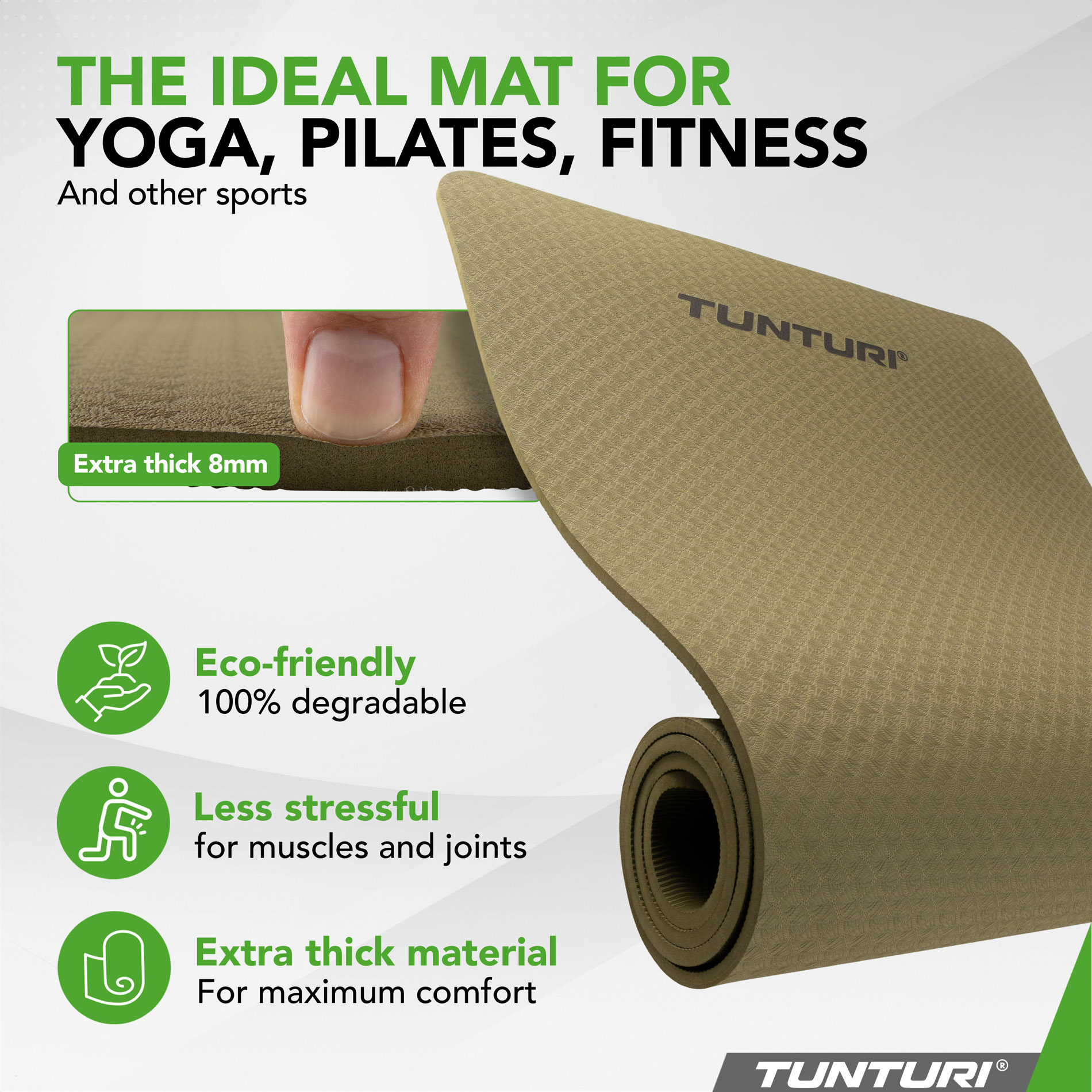 Joogamatt-Tunturi-Yogamat-8mm-Army-Green2
