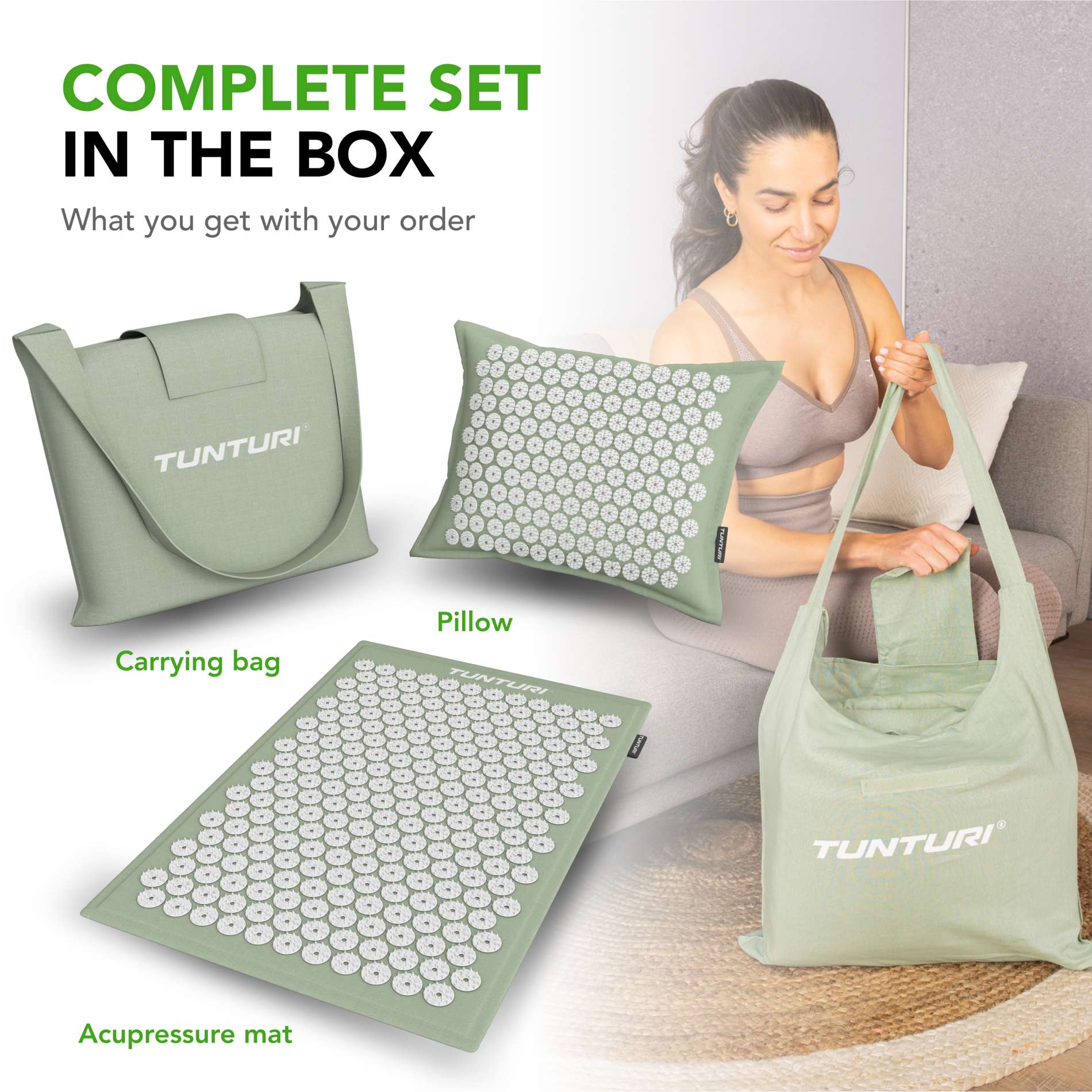 akupunktuurimattjapadi_Tunturi_ProAcupressureMatandPillow-Mint-6