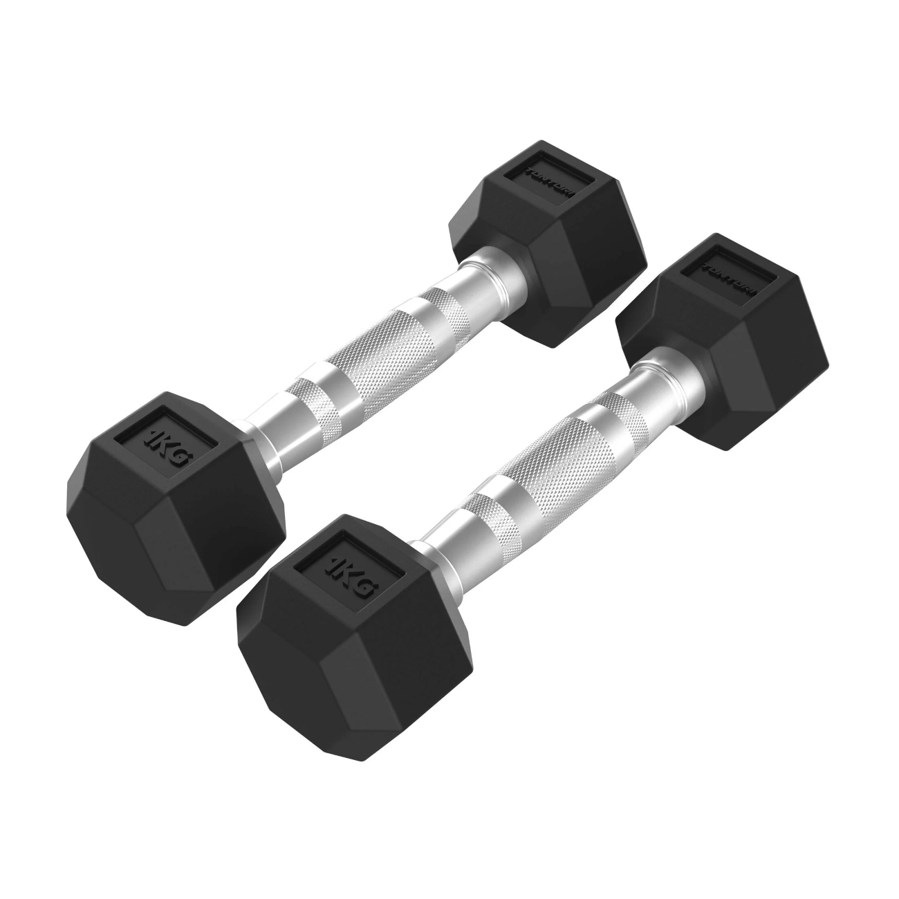 hantlid_Tunturi_PlatinumHexDumbbells_2x1kg