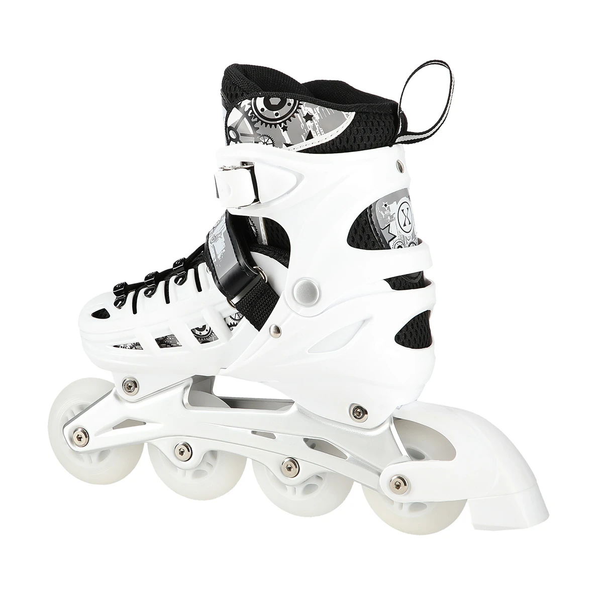 4in1 (rull)uisud NILS EXTREME NH10905 LED In-line Skates/Hockey Ice Skates, S (31-34), White/Black - Image 6