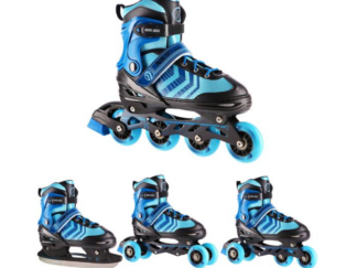 4in1 (rull)uisud NILS EXTREME NH18192A In-line Skates/Hockey Ice Skates, must-sinine, L (39-43)