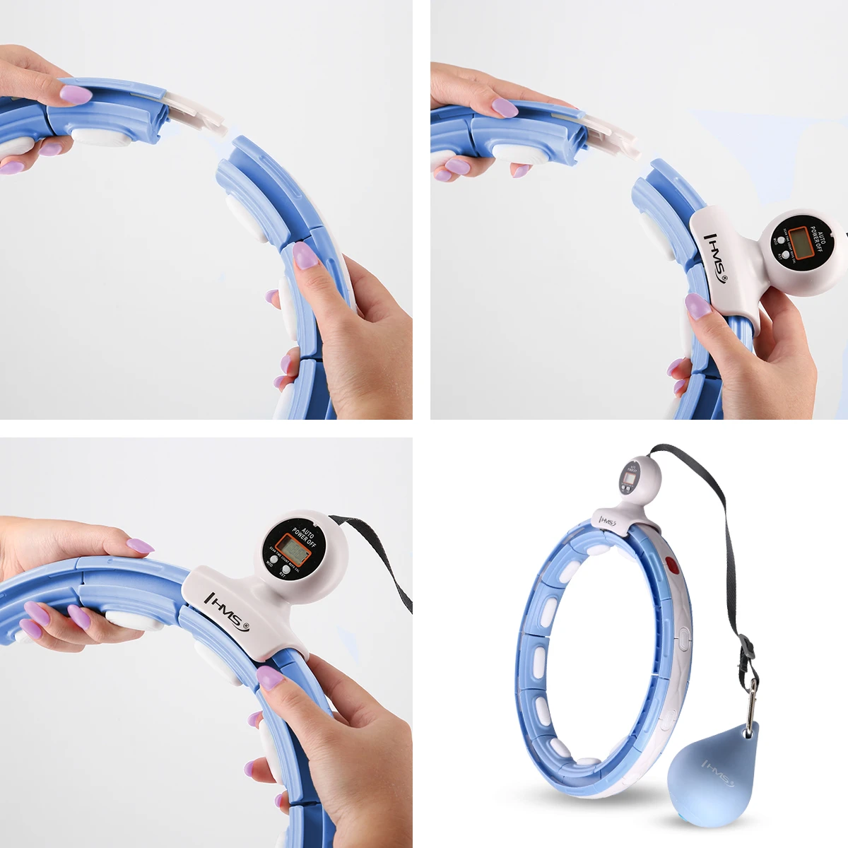 Hularõngas magneti, raskuse ja lugejaga HMS HHM15, sinine - Image 8