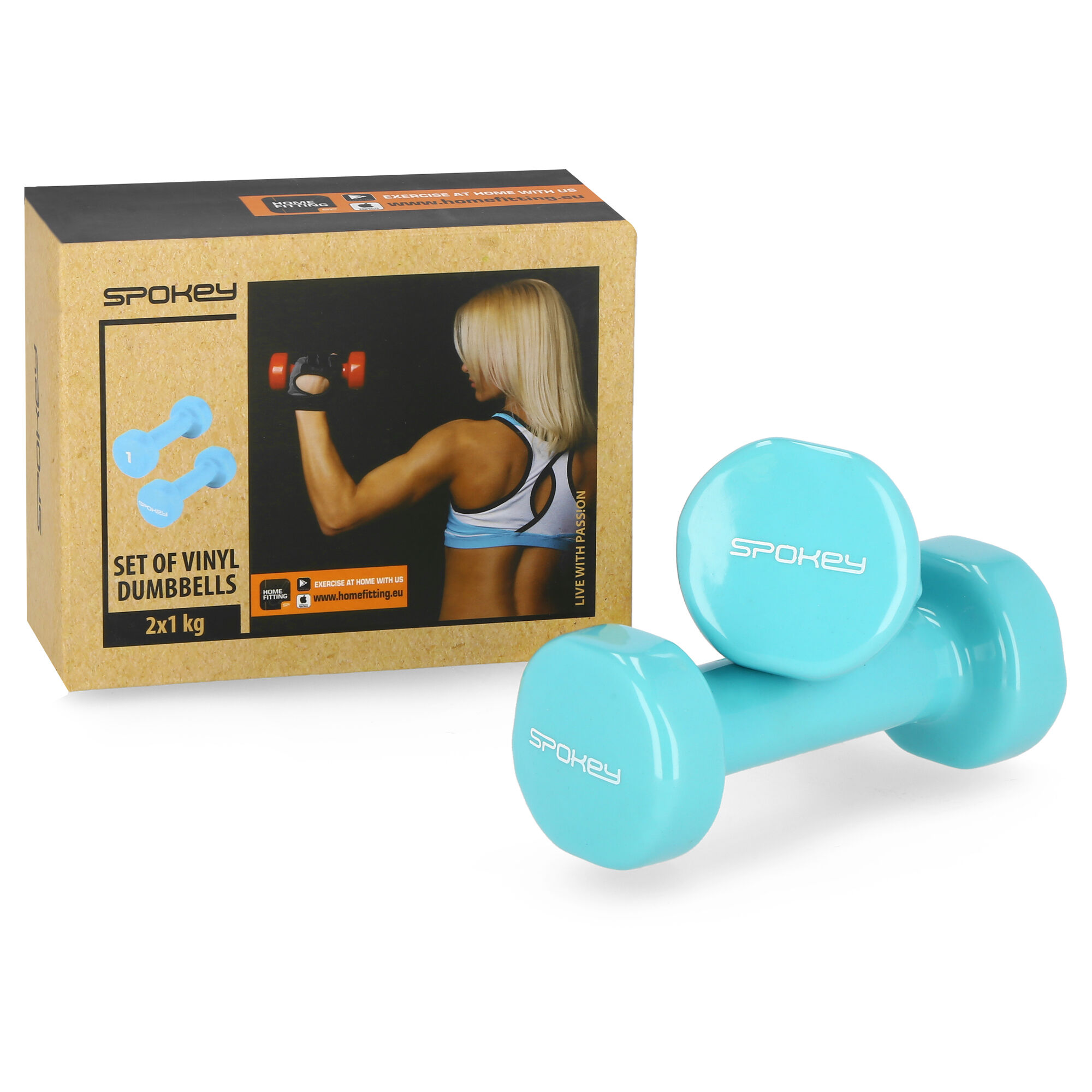 Hantlid SPOKEY Shape 2x1 kg, sinakasrohelised - Image 4