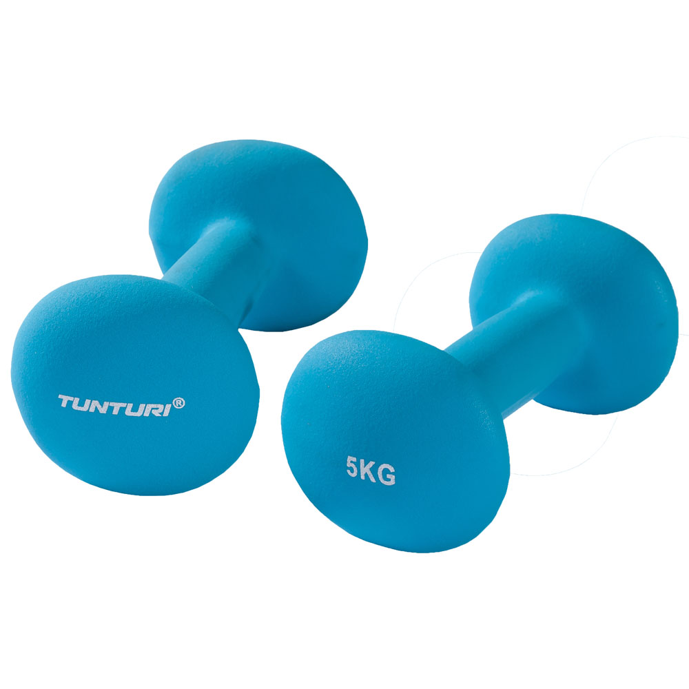 Hantlid TUNTURI Neopreen Dumbbells 5kg, sinised