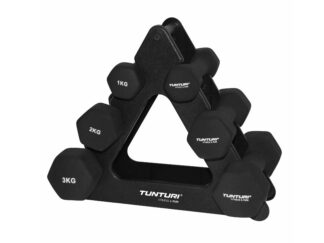 Hantlid TUNTURI Neopreen Dumbbellset, 3 paari + hoidik
