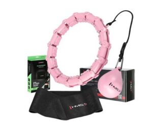 Hularõngas raskuse ja vööga HMS HHW11 Hula Hoop, roosa