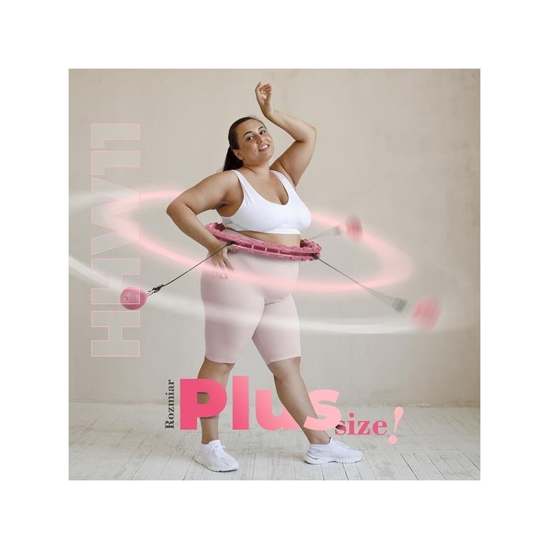 Hularõngas raskuse ja vööga HMS HHW11 Hula Hoop, roosa - Image 2