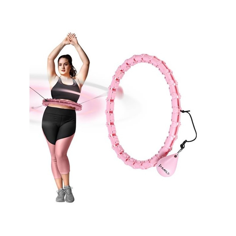 Hularõngas raskuse ja vööga HMS HHW11 Hula Hoop, roosa - Image 4