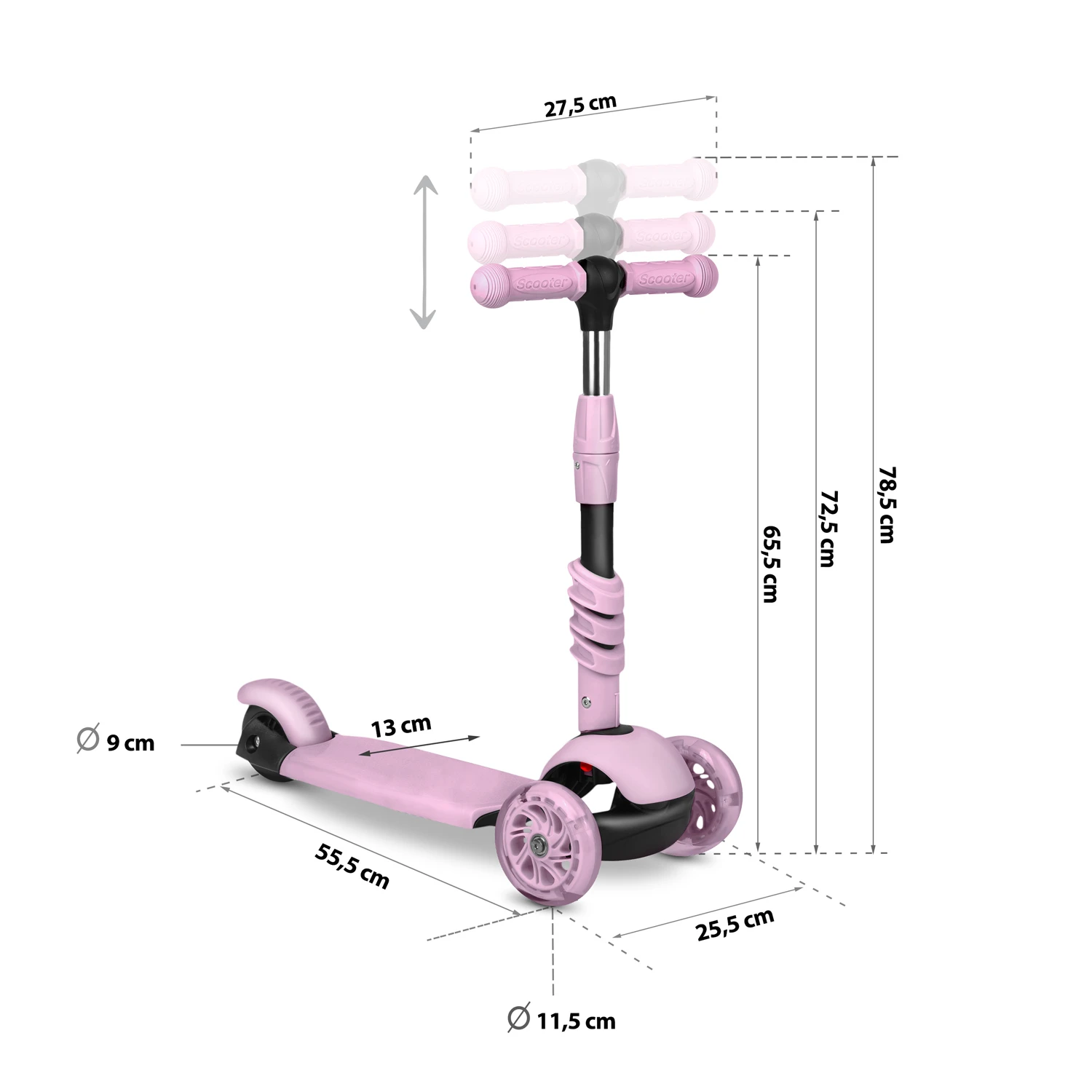 Laste tõukeratas RICOKIDS Cubi, roosa - Image 6