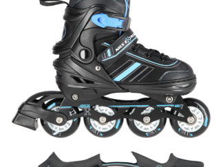 (Rull)uisud NILS Extreme 2in1 In-line Skates/Figure Ice Skates, Black/Blue (L)