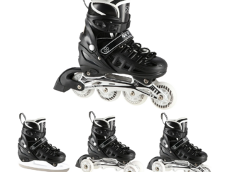 4in1 (rull)uisud NILS EXTREME NH10905 In-line Skates/Hockey Ice Skates, must-valge, M (35-38)
