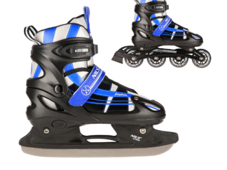 2in1 (rull)uisud NILS EXTREME NH18366A In-line Skates/Hockey Ice Skates, must-sinine, S (35-38)