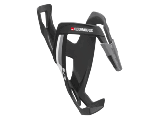Pudelihoidja ELITE Bottle Cage Custom Race+, Black Mat, White graphic