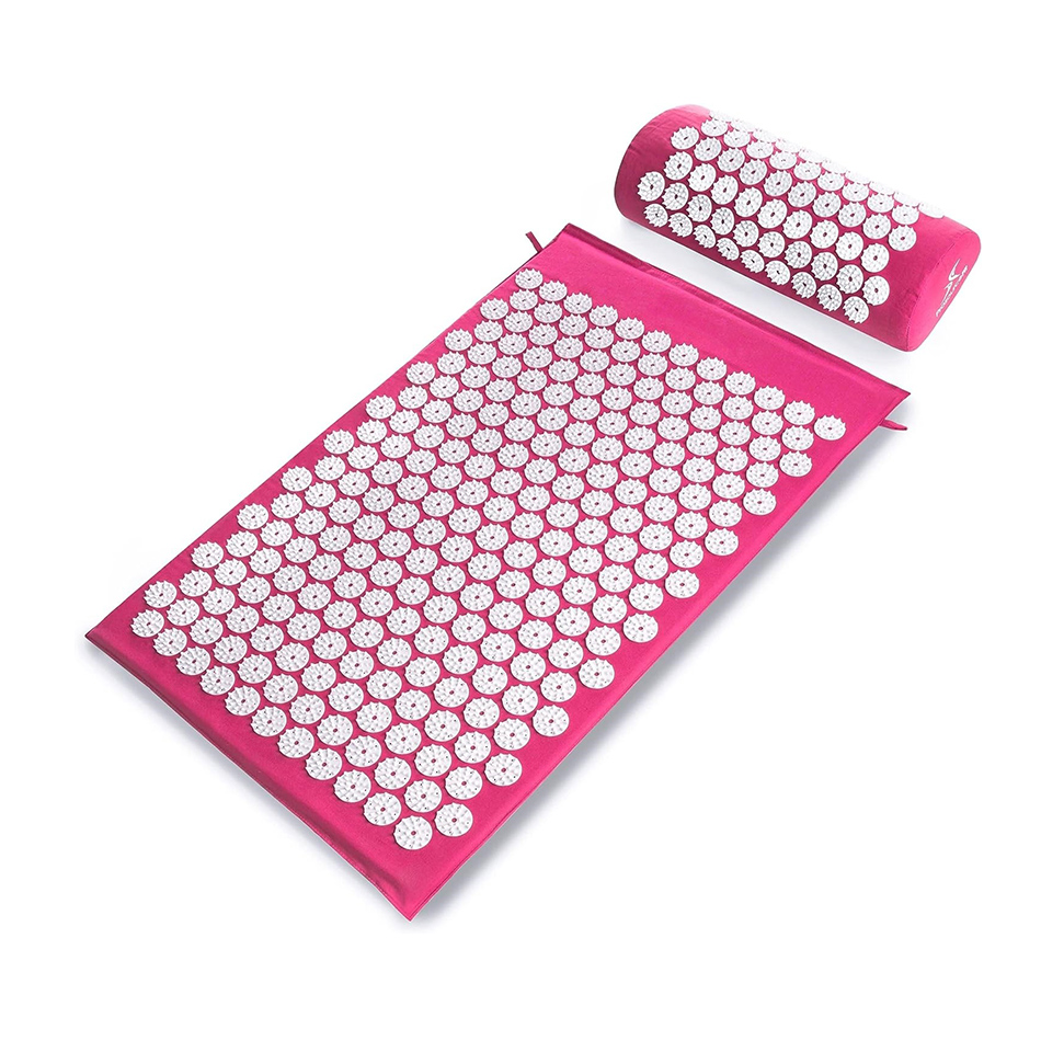 Punktimassaaži matt padjaga MM-001 Acupressure Mat with Pillow, roosa