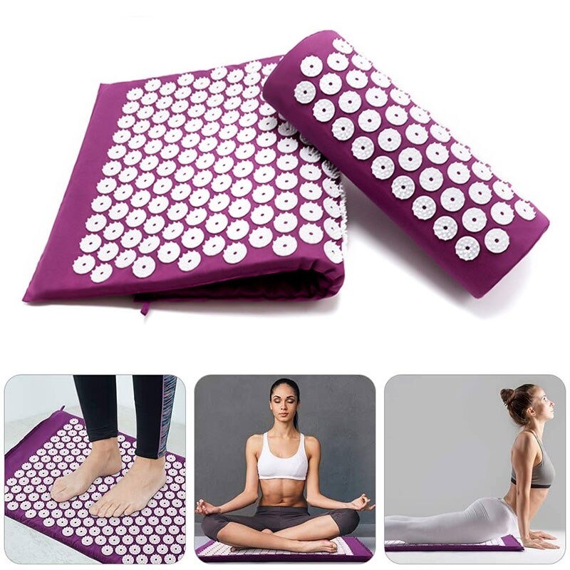 Punktimassaaži matt padjaga MM-001 Acupressure Mat with Pillow, roosa - Image 2