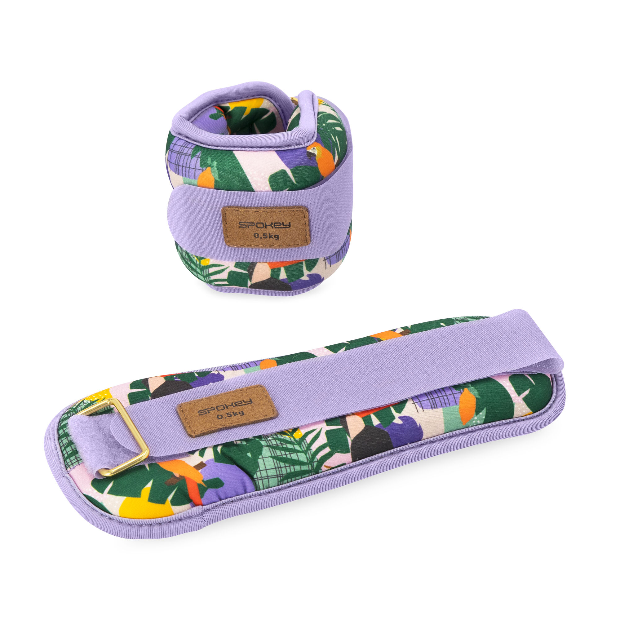 Randme- ja pahkluuraskused SPOKEY Home Jungle 2x0.5 kg, lilla-kirju - Image 2