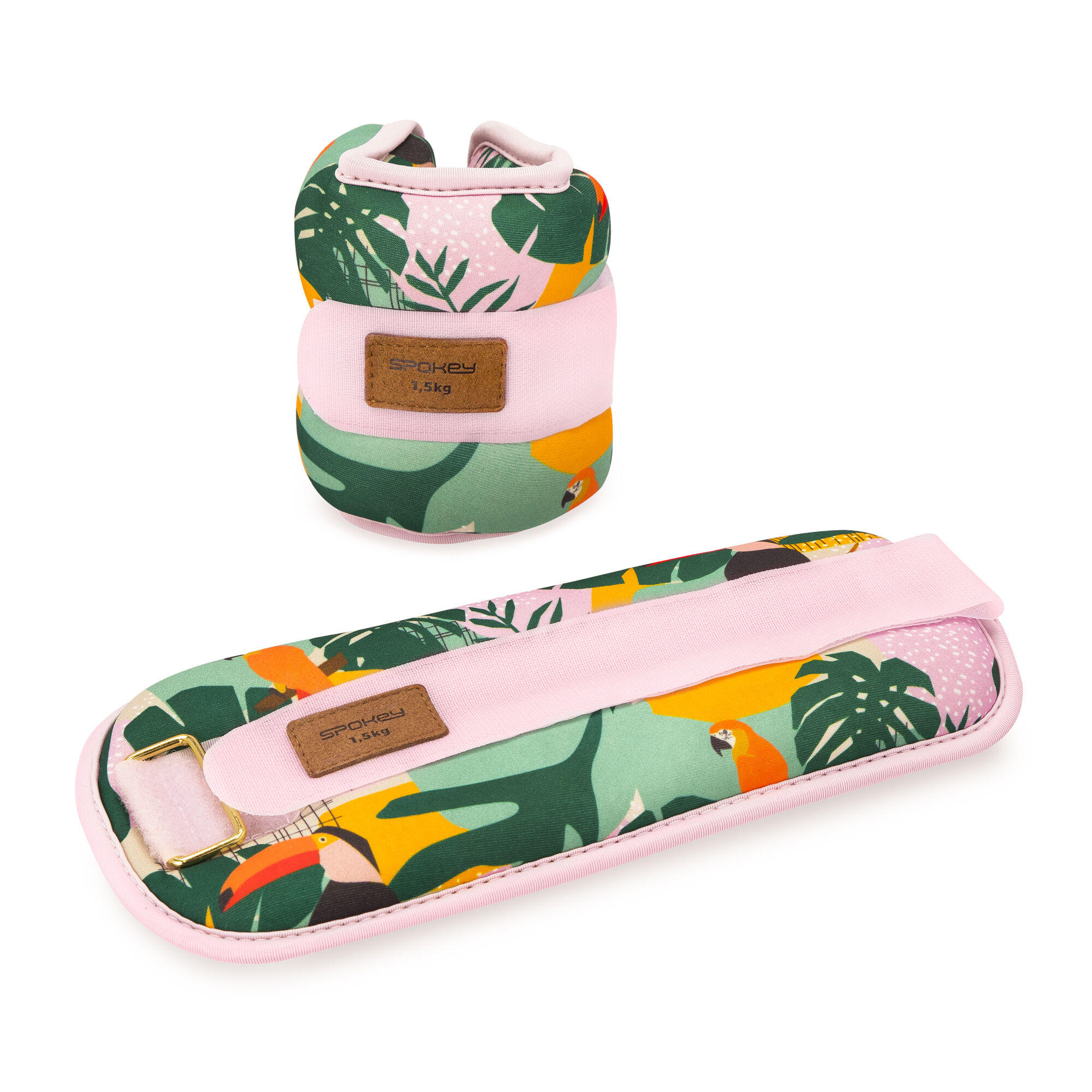 Randme- ja pahkluuraskused SPOKEY Home Jungle 2x1.5 kg, roosa-kirju - Image 2