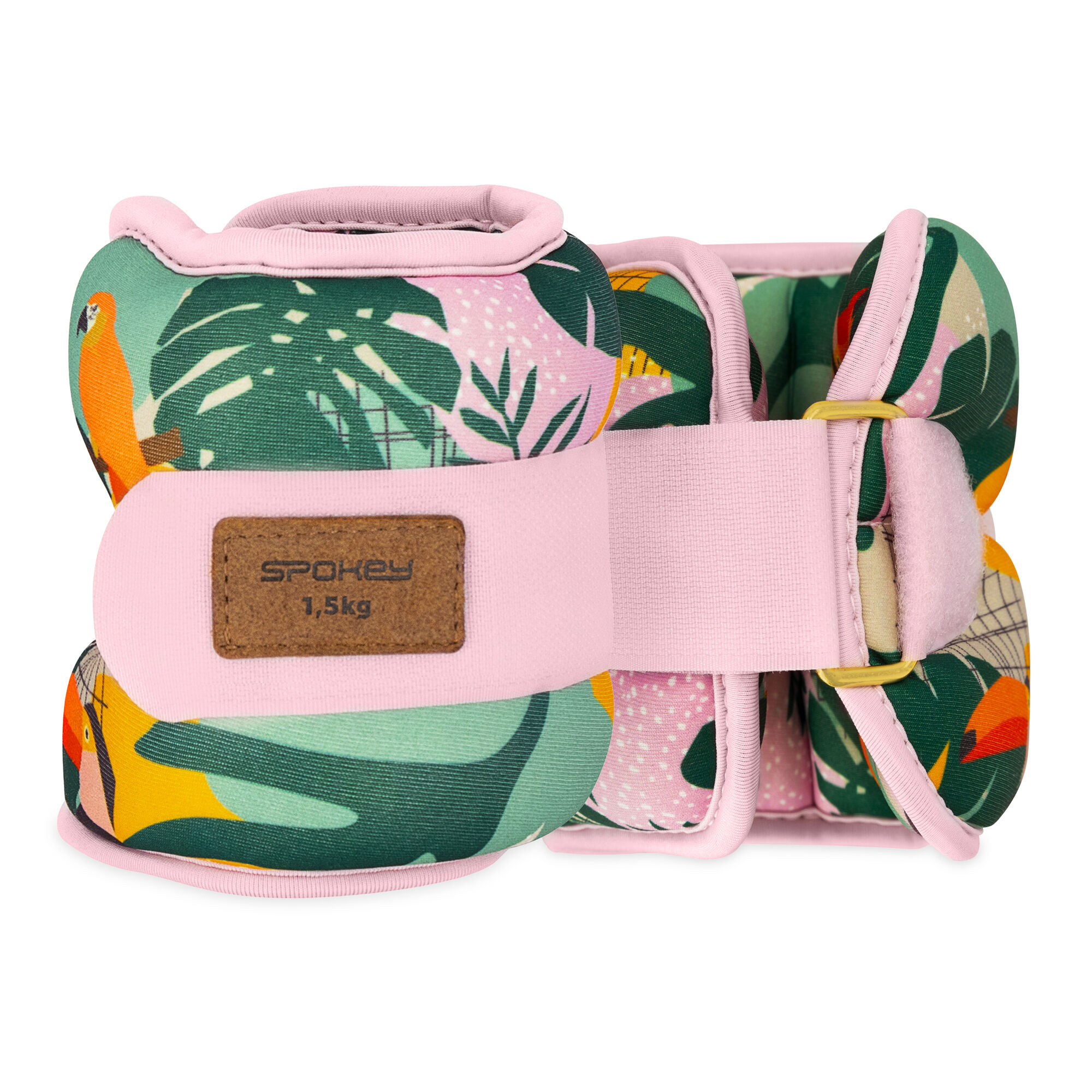 Randme- ja pahkluuraskused SPOKEY Home Jungle 2x1.5 kg, roosa-kirju - Image 3