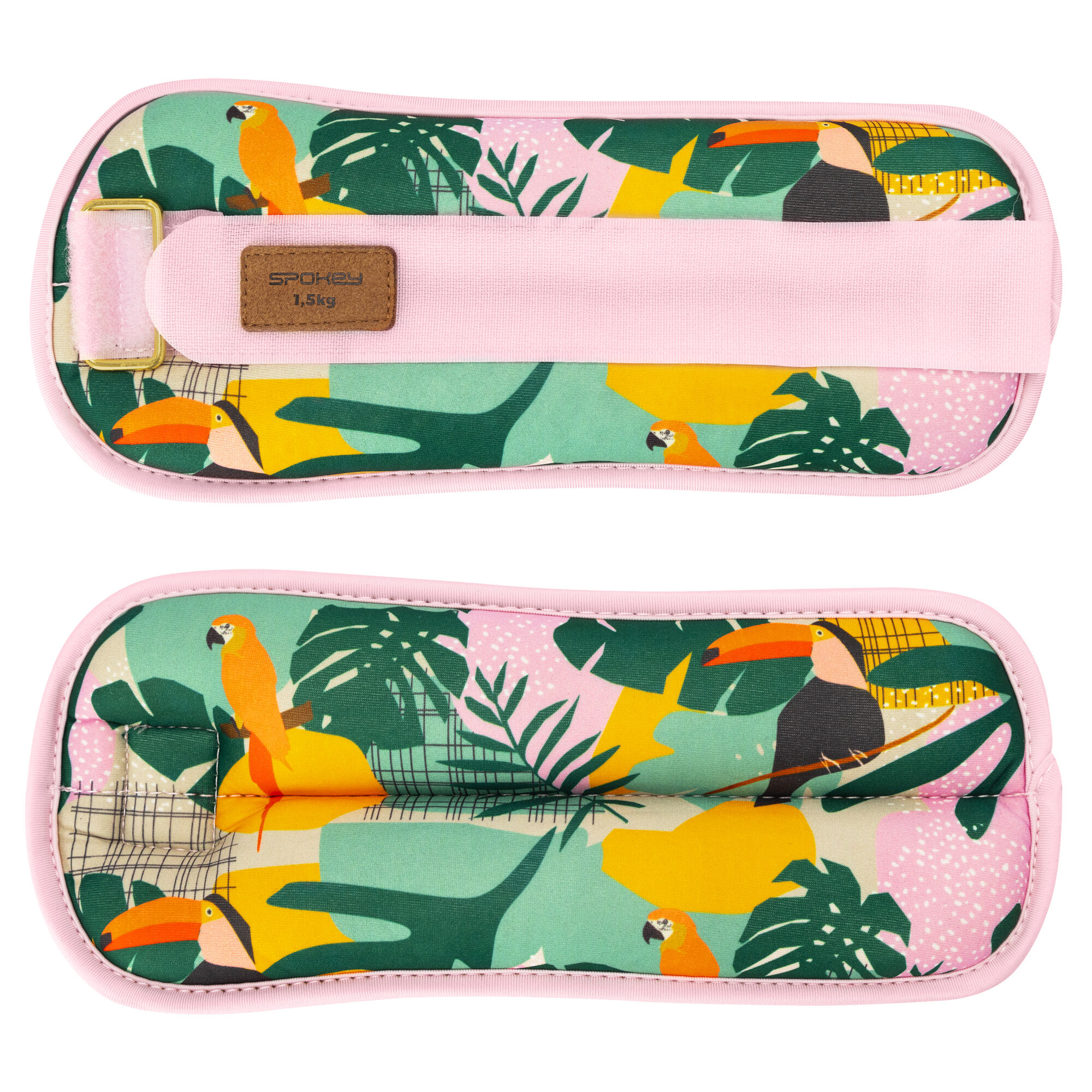 Randme- ja pahkluuraskused SPOKEY Home Jungle 2x1.5 kg, roosa-kirju - Image 4