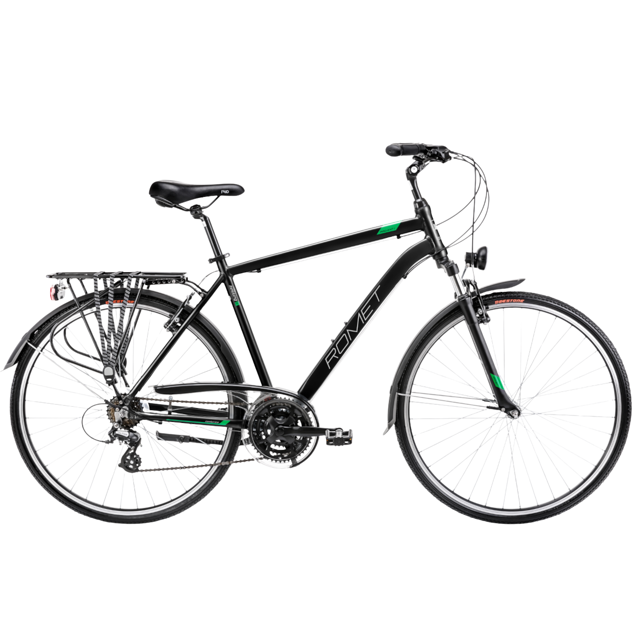 Jalgratas ROMET Wagant 1, must-roheline (L)