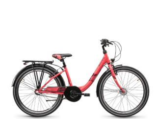 Laste jalgratas S´COOL Wave Steel LTD, 24" korall/punane