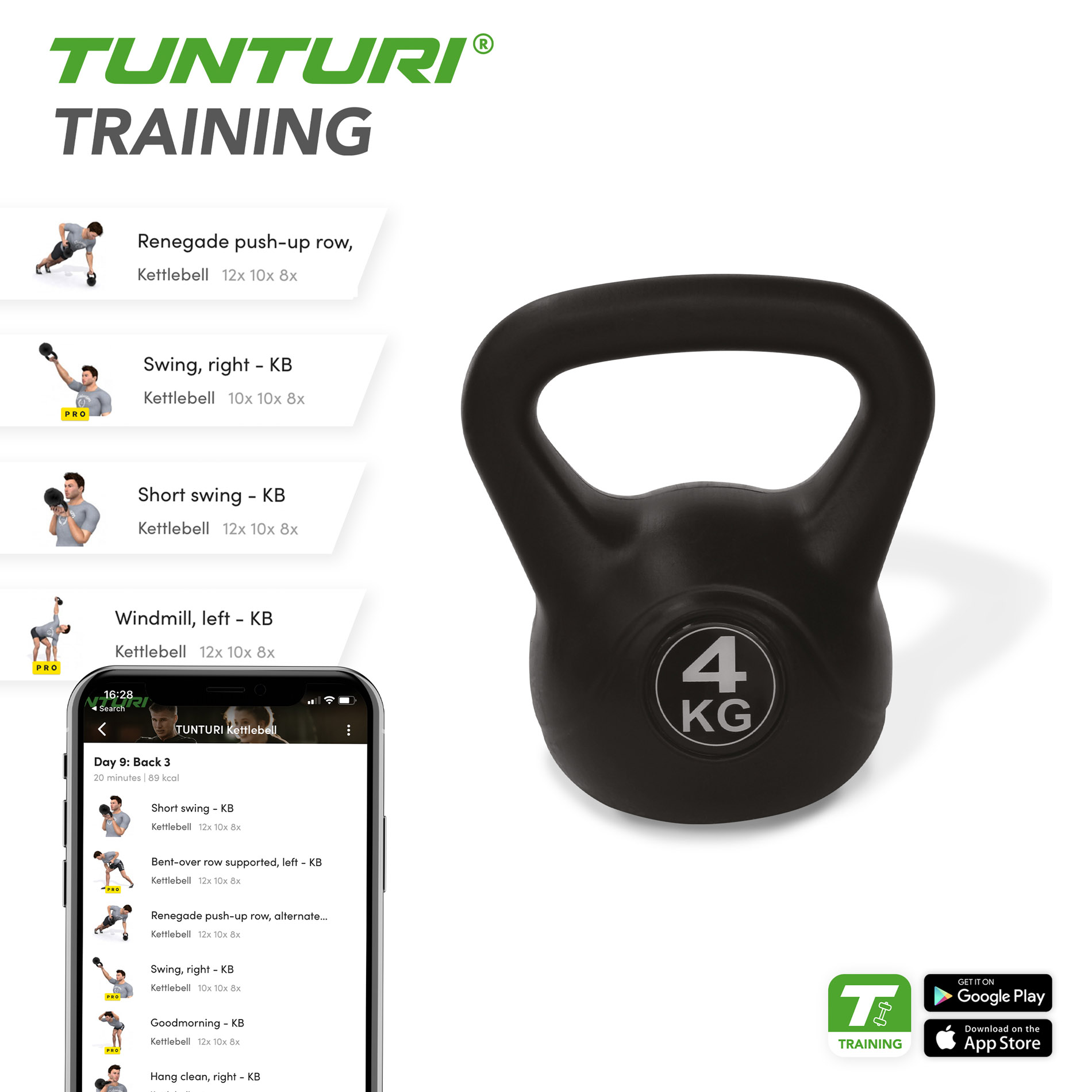 Sangpomm TUNTURI PE Kettlebell 4kg - Image 3