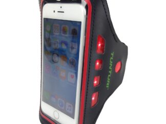 Telefonihoidja käe ümber TUNTURI LED Telephone Sport Armband, punane