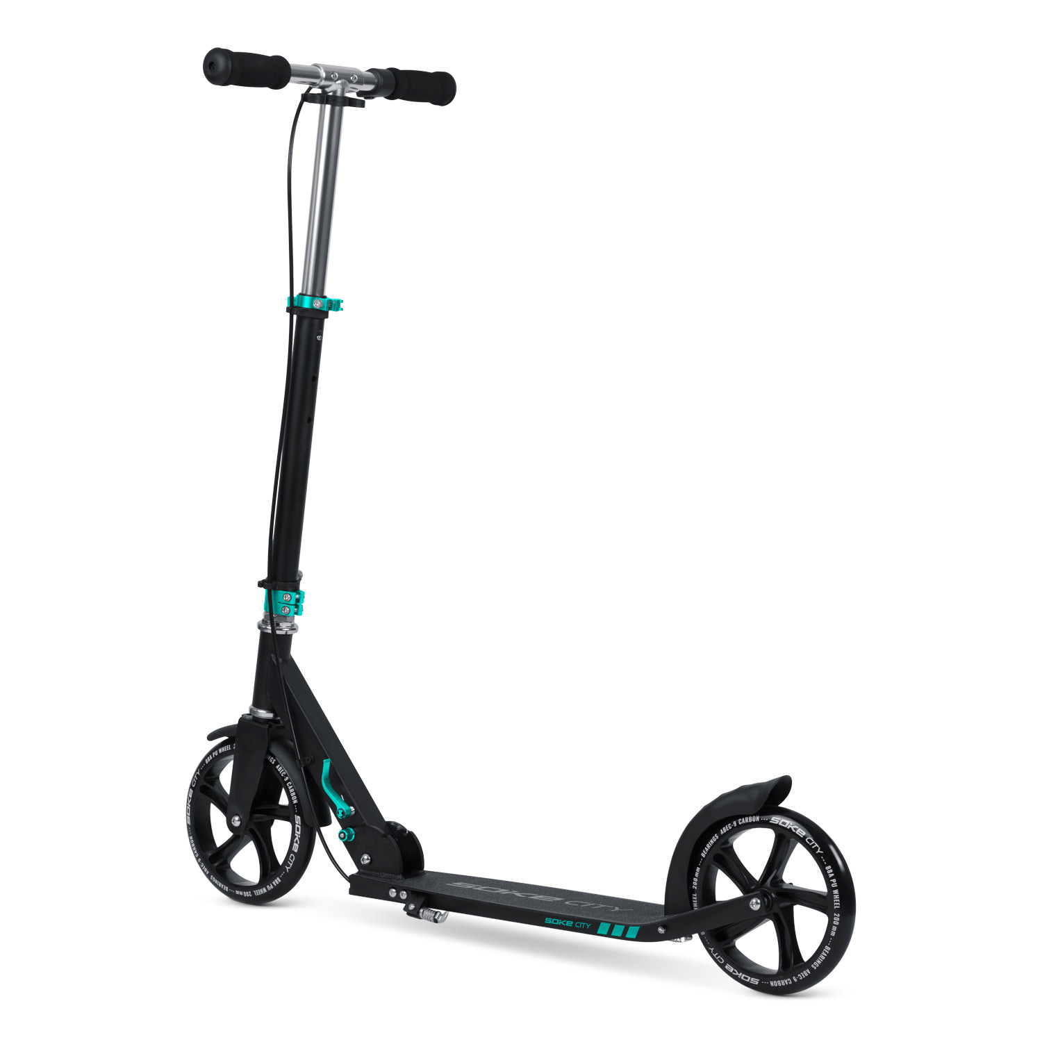 Tõukeratas SOKE City, must-türkiis - Image 4