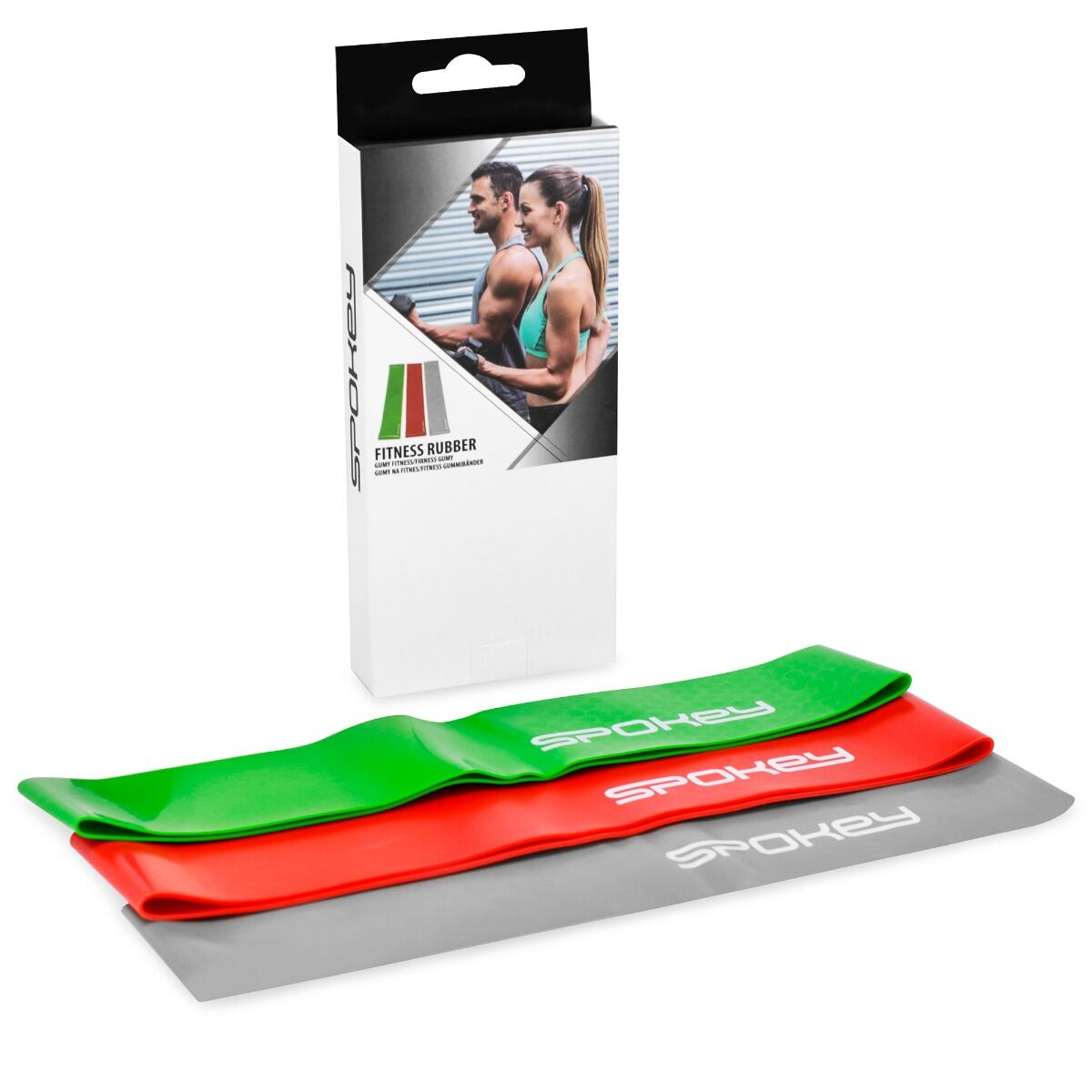 Võimlemiskummide komplekt SPOKEY Flex Set (3 tk) hall-roheline-punane - Image 5