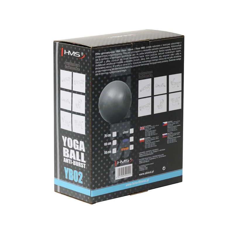 Võimlemispall HMS YB02N Gym Ball 55 cm, oranž - Image 4