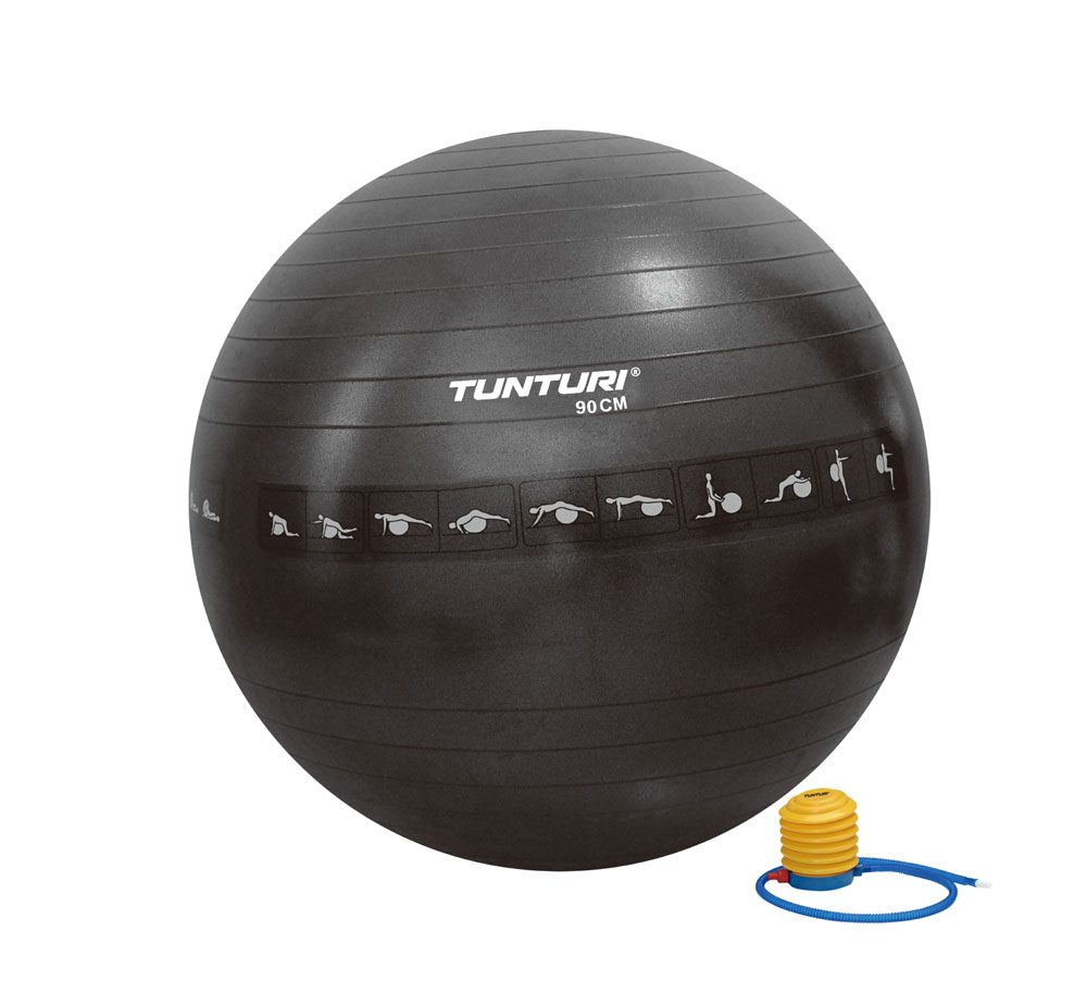 Võimlemispall TUNTURI Gymball 55cm anti-burst, must - Image 3