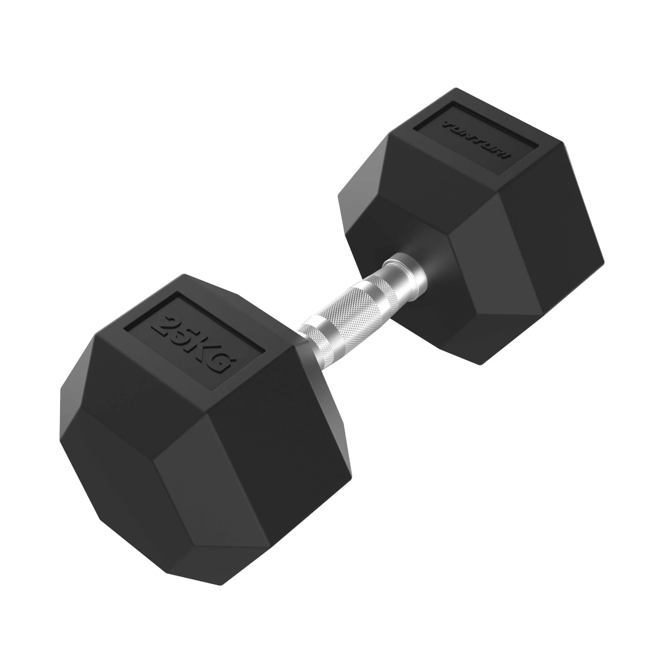 Hantel TUNTURI Platinum Hex Rubber Dumbbell, 25kg