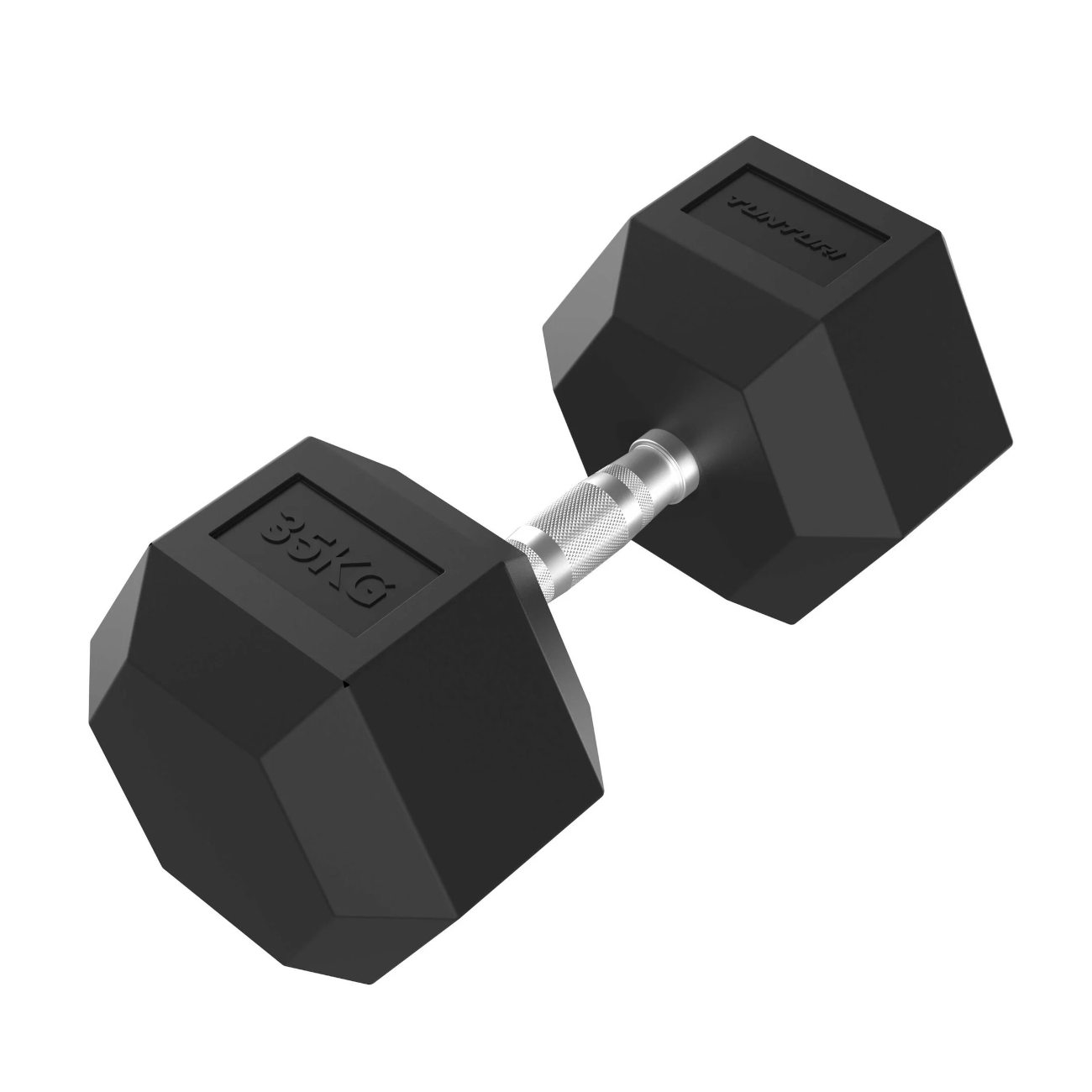 Hantel TUNTURI Platinum Hex Rubber Dumbbell, 35kg