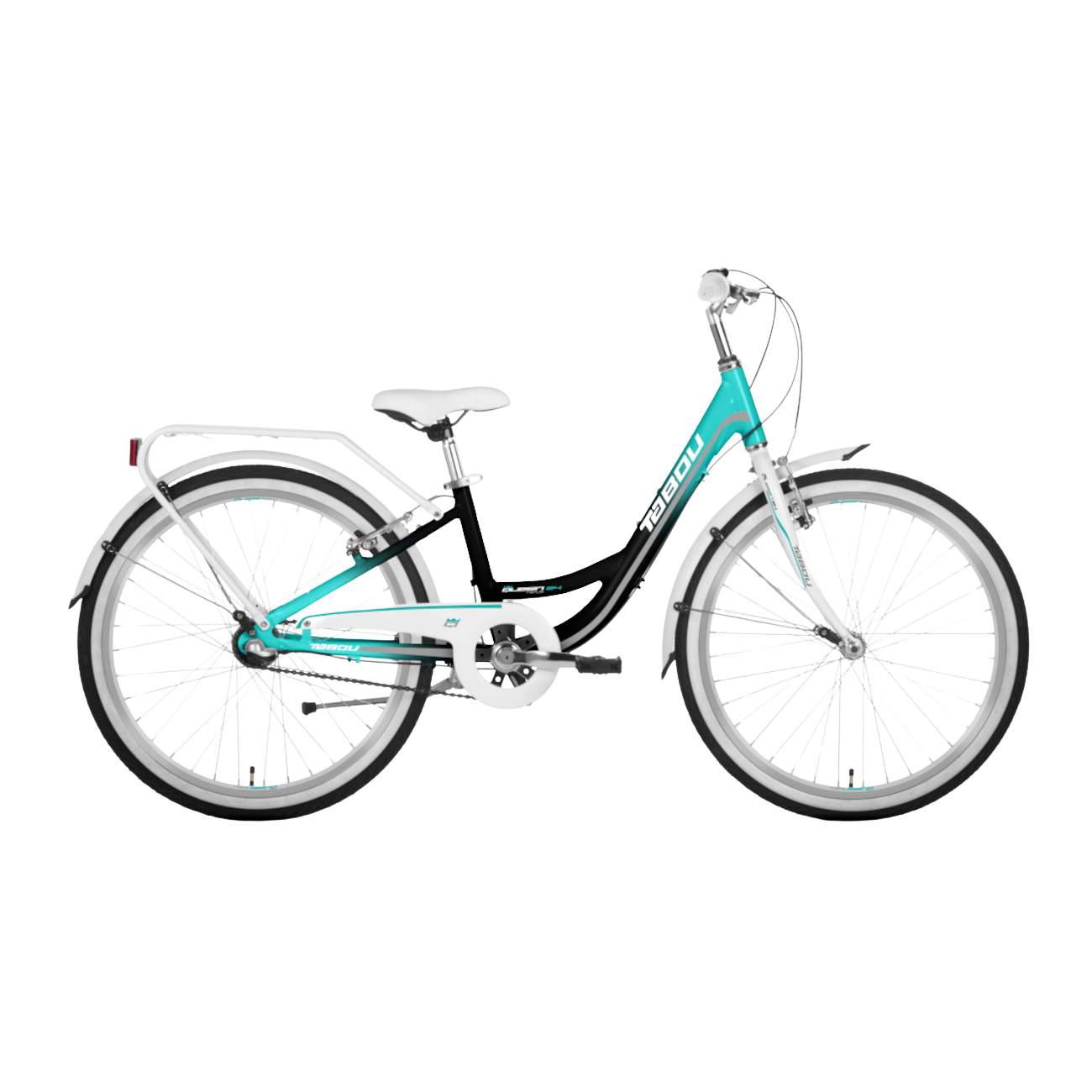 Tüdrukute jalgratas TABOU Queen 24 Nexus, must-türkiis