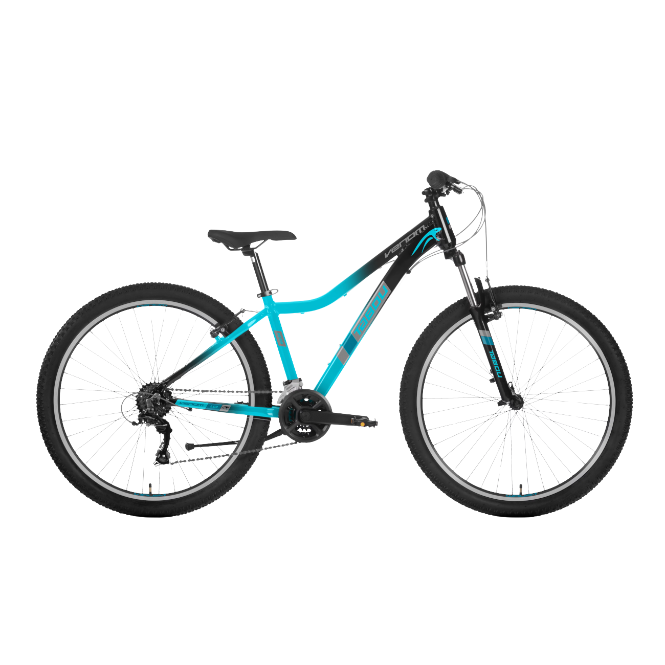 Noorte jalgratas TABOU Venom 1.0 W, 26" must-türkiis, 10-12 a