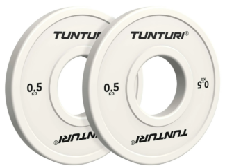 Raskuskettad TUNTURI Platinum Fractional Plates, White, 50mm, 2 x 0,5 kg