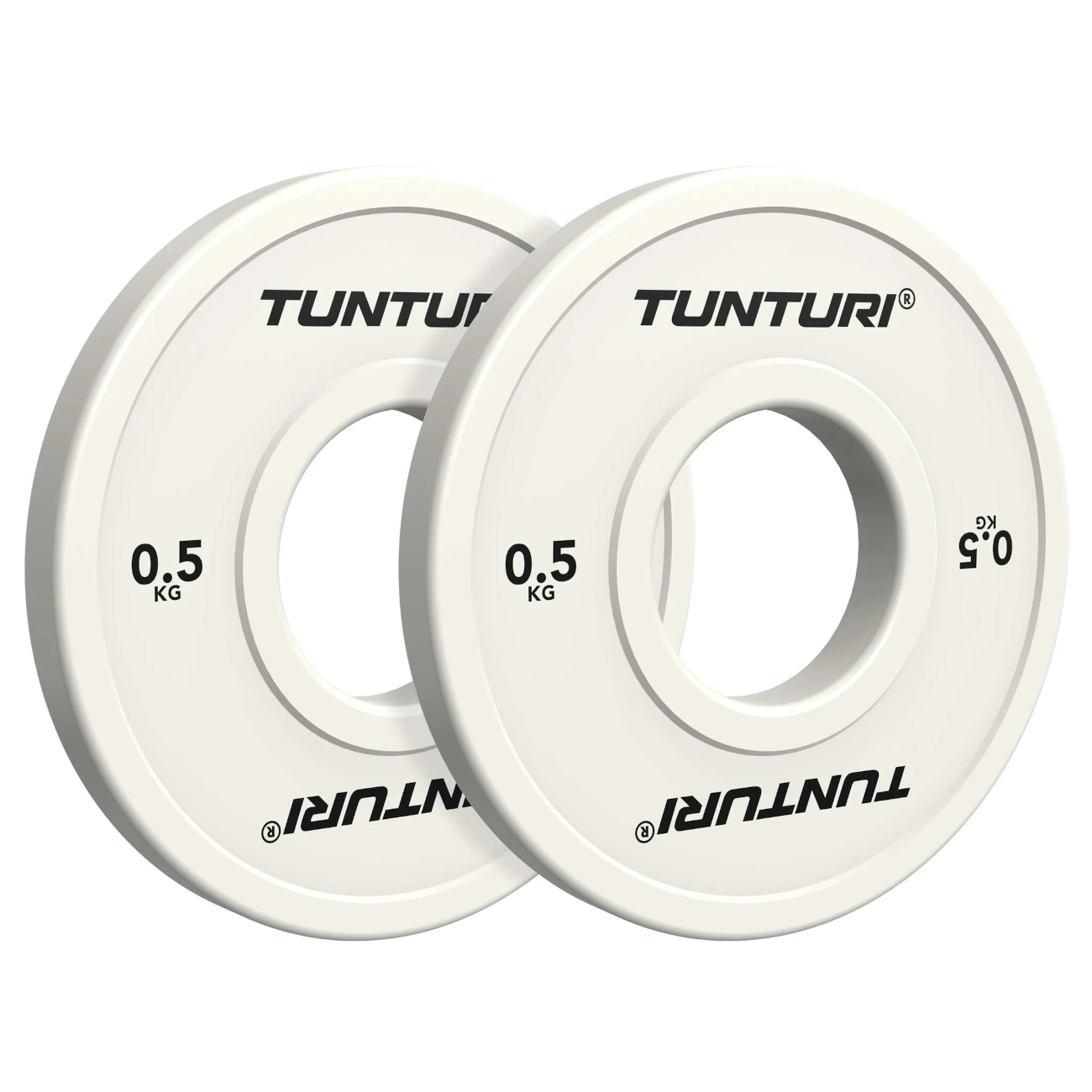 Raskuskettad TUNTURI Platinum Fractional Plates, White, 50mm, 2 x 0,5 kg