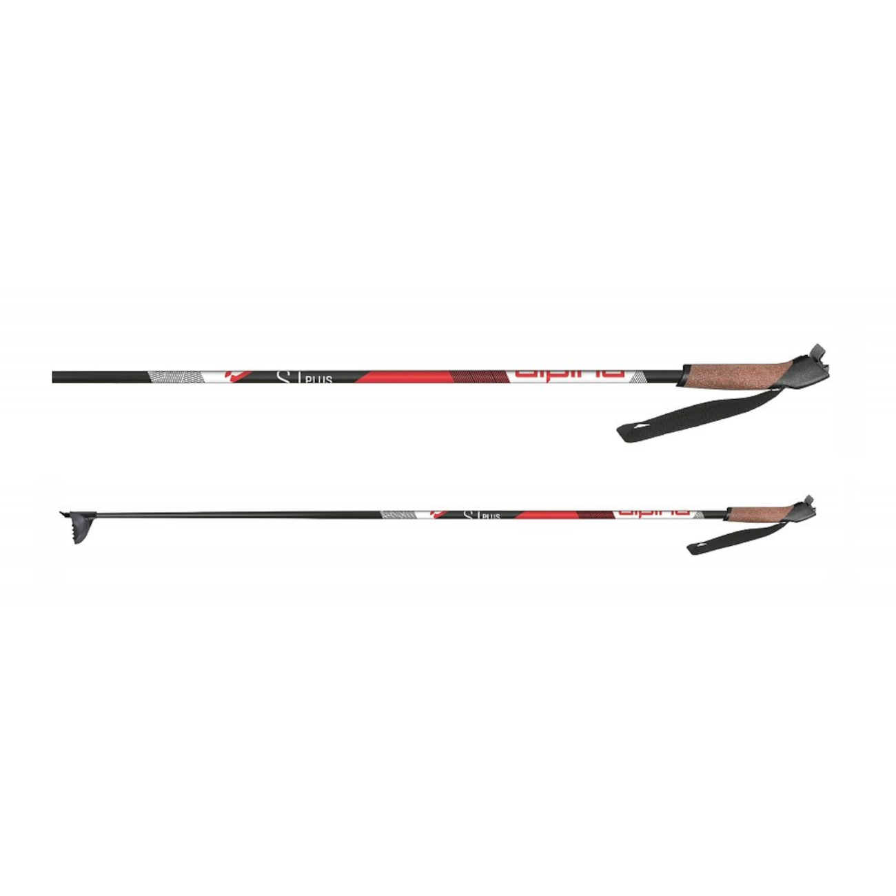 Alumiiniumist suusakepid Alpina ST PLUS must/punane (150)