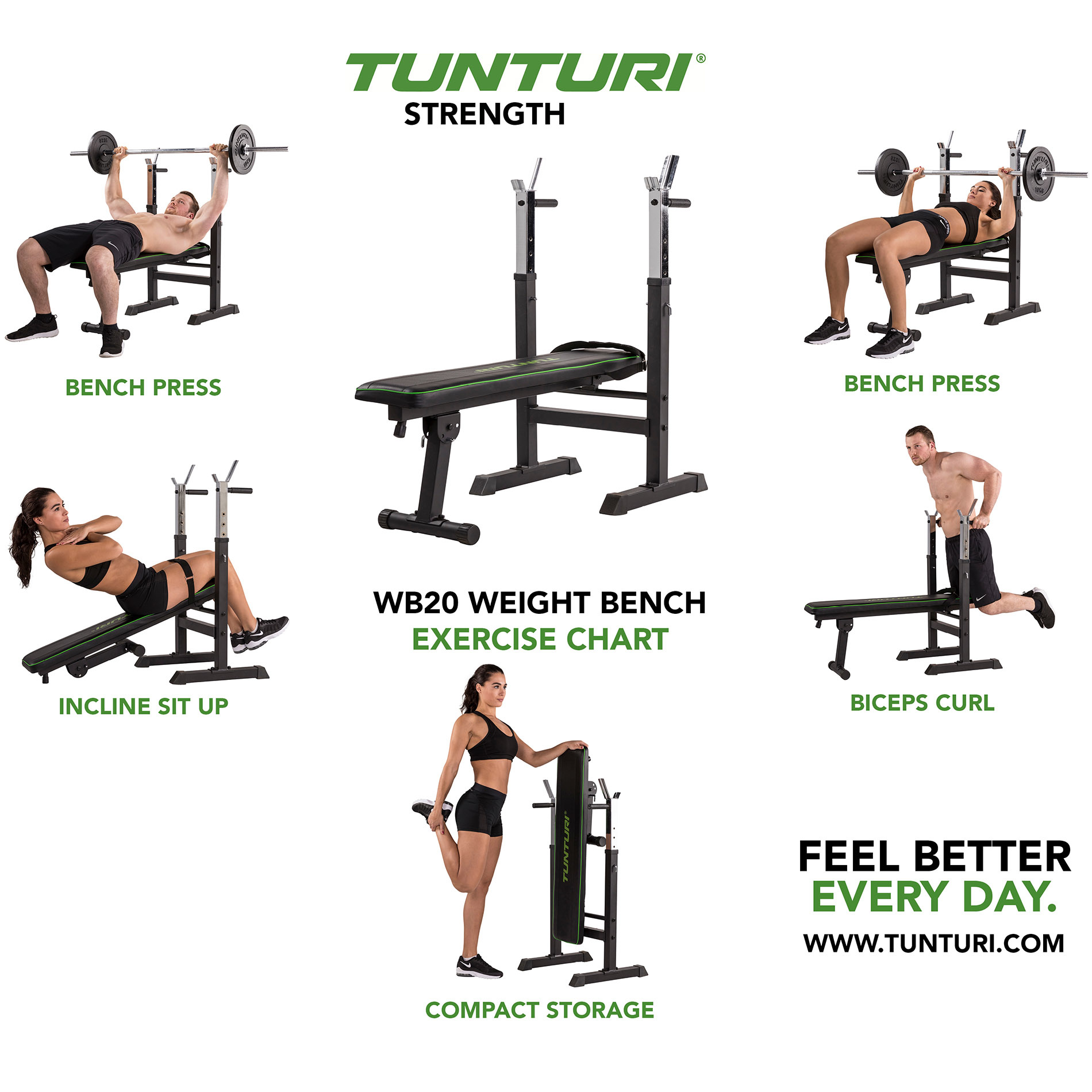 Treeningpink Tunturi WB20 Basic Weight Bench - Image 4